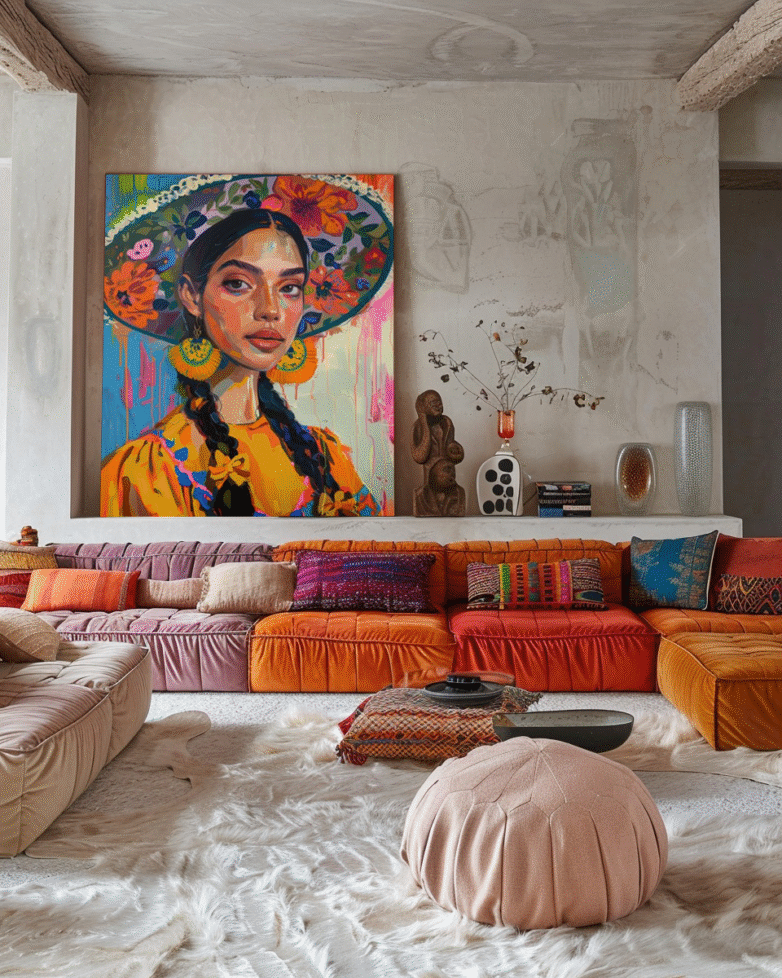 Why This Bohemian Interior Works: Art + Bold Boho = Magic